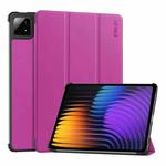 For Xiaomi Pad 7 / 7 Pro 11.2 ENKAY Tri-fold Custer Texture Leather Smart Tablet Case(Purple)