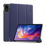 For Redmi Pad 2 11.0 ENKAY Tri-fold Custer Texture Leather Smart Tablet Case(Dark Blue)