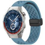 For Huawei Watch GT5 Pro 46mm Folding Magnetic Buckle Silicone Watch Band(Blue)