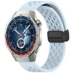 For Huawei Watch GT5 Pro 46mm Folding Magnetic Buckle Silicone Watch Band(Light Blue)