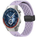 For Huawei Watch GT5 Pro 46mm Folding Magnetic Buckle Silicone Watch Band(Purple)