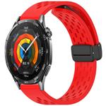 For Huawei Watch GT 5 46mm Folding Magnetic Buckle Silicone Watch Band(Red)