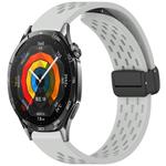 For Huawei Watch GT 5 46mm Folding Magnetic Buckle Silicone Watch Band(Light Gray)