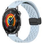 For Huawei Watch GT 5 46mm Folding Magnetic Buckle Silicone Watch Band(Light Blue)
