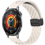 For Huawei Watch GT 5 46mm Folding Magnetic Buckle Silicone Watch Band(Starlight)
