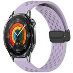For Huawei Watch GT 5 46mm Folding Magnetic Buckle Silicone Watch Band(Purple)