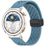 For Huawei Watch GT5 Pro 42mm Folding Magnetic Buckle Silicone Watch Band(Blue)