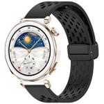 For Huawei Watch GT5 Pro 42mm Folding Magnetic Buckle Silicone Watch Band(Black)