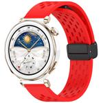 For Huawei Watch GT5 Pro 42mm Folding Magnetic Buckle Silicone Watch Band(Red)