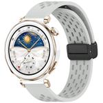 For Huawei Watch GT5 Pro 42mm Folding Magnetic Buckle Silicone Watch Band(Light Gray)