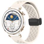 For Huawei Watch GT5 Pro 42mm Folding Magnetic Buckle Silicone Watch Band(Starlight)