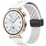 For Huawei Watch GT 5 41mm Folding Magnetic Buckle Silicone Watch Band(White)