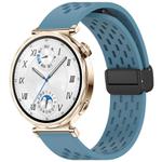 For Huawei Watch GT 5 41mm Folding Magnetic Buckle Silicone Watch Band(Blue)