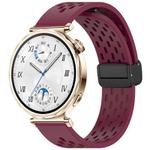 For Huawei Watch GT 5 41mm Folding Magnetic Buckle Silicone Watch Band(Wine Red)