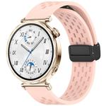 For Huawei Watch GT 5 41mm Folding Magnetic Buckle Silicone Watch Band(Light Pink)