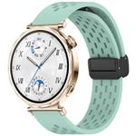For Huawei Watch GT 5 41mm Folding Magnetic Buckle Silicone Watch Band(Teal Green)