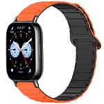 For Redmi Watch 5 Lite Two Color Magnetic Buckle Silicone Watch Band(Orange Black)