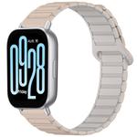 For Redmi Watch 5 Active Two Color Magnetic Buckle Silicone Watch Band(Milk Tea Rocky White)