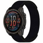 For Garmin Fenix 8 AMOLED 47mm Nylon Hook and Loop Fastener 22mm Watch Band(Black)