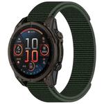 For Garmin Fenix 8 AMOLED 47mm Nylon Hook and Loop Fastener 22mm Watch Band(Army Green)