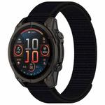 For Garmin Fenix 8 AMOLED 51mm Nylon Hook and Loop Fastener 26mm Watch Band(Black)