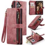 For Samsung Galaxy S24 FE 5G CaseMe C30 Card Slots Zipper Wallet Leather Phone Case(Red)