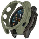 For Garmin Fenix 8 AMOLED 51mm Armor Hollow TPU Half Coverage Watch Protective Case(Juugle Green)