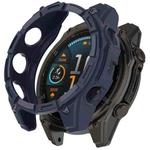 For Garmin Fenix 8 AMOLED 51mm Armor Hollow TPU Half Coverage Watch Protective Case(Midnight Blue)