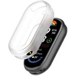 For Xiaomi Mi Band 8 Glossy Surface Silicone Watch Protective Case(Transparent White)