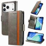 For iPhone 17 Pro Max CaseNeo Splicing Dual Magnetic Buckle Leather Phone Case(Gray)