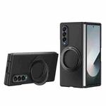 For Samsung Galaxy Z Fold4 Thunderbolt 360 Rotating Holder Shockproof Phone Case(Black)