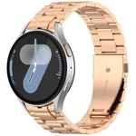 For Samsung Galaxy Watch 7 40 / 44mm Three Beads Button Quick Release Metal Watch Band(Rose Gold)