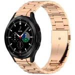 For Samsung Galaxy Watch4 Classic 42 / 46mm Three Beads Button Quick Release Metal Watch Band(Rose Gold)