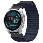 For Garmin Fenix 8 AMOLED 43mm Nylon Hook and Loop Fastener 20mm Quick Release Watch Band(Blue)