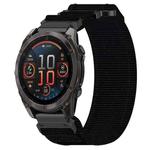 For Garmin Fenix 8 AMOLED 47mm Nylon Hook and Loop Fastener 22mm Quick Release Watch Band(Black)