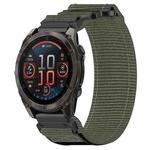 For Garmin Fenix 8 AMOLED 47mm Nylon Hook and Loop Fastener 22mm Quick Release Watch Band(Gray)