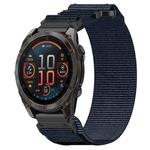 For Garmin Fenix 8 AMOLED 47mm Nylon Hook and Loop Fastener 22mm Quick Release Watch Band(Blue)