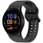 For Samsung Galaxy Watch FE 40mm Diplopore Button Quick Release Silicone Watch Band(Black)