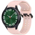 For Samsung Galaxy Watch 6 Classic 43 / 47mm Diplopore Button Quick Release Silicone Watch Band(Pink)