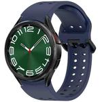 For Samsung Galaxy Watch 6 Classic 43 / 47mm Diplopore Button Quick Release Silicone Watch Band(Midnight Blue)