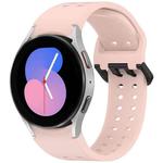 For Samsung Galaxy Watch 5 40 / 44mm Diplopore Button Quick Release Silicone Watch Band(Pink)