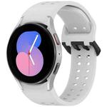 For Samsung Galaxy Watch 5 40 / 44mm Diplopore Button Quick Release Silicone Watch Band(Gray)