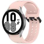 For Samsung Galaxy Watch 4 40 / 44mm Diplopore Button Quick Release Silicone Watch Band(Pink)