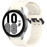 For Samsung Galaxy Watch 4 40 / 44mm Diplopore Button Quick Release Silicone Watch Band(Star White)