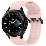 For Samsung Galaxy Watch 4 Classic 42 / 46mm Diplopore Button Quick Release Silicone Watch Band(Pink)