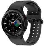 For Samsung Galaxy Watch 4 Classic 42 / 46mm Diplopore Button Quick Release Silicone Watch Band(Black)