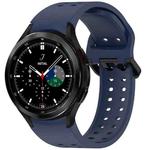 For Samsung Galaxy Watch 4 Classic 42 / 46mm Diplopore Button Quick Release Silicone Watch Band(Midnight Blue)