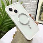 For iPhone 15 Bread 3 in 1 MagSafe Acrylic Hybrid Silicone Phone Case(White)