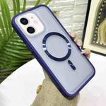 For iPhone 11 Bread 3 in 1 MagSafe Acrylic Hybrid Silicone Phone Case(Dark Blue)
