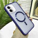 For iPhone 16 Plus Bread 3 in 1 MagSafe Acrylic Hybrid Silicone Phone Case(Dark Blue)